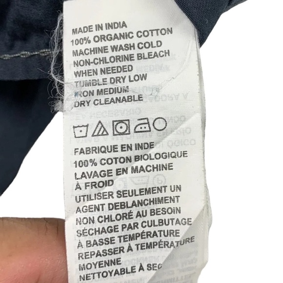 PRANA Broderick Short Sleeve Button Up Shirt Men's Med Organic Cotton Blue Ridge - Picture 10 of 11